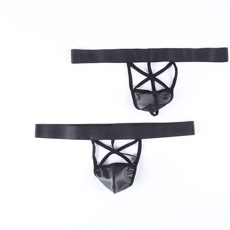 

Sexy Gay Faux Leather Mesh Men's Sexy Underwear Thong Mens Sexy Underwear Gay Sissy Panties Brave Erotic Wear Mens String Pouch