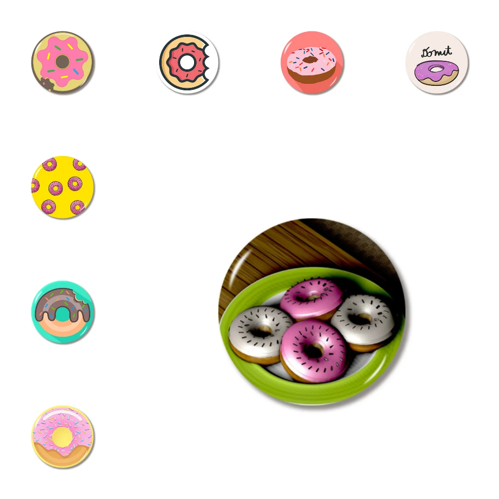 Lychee 3D стеклянный магнит в виде пончика круглая форма магниты на холодильник