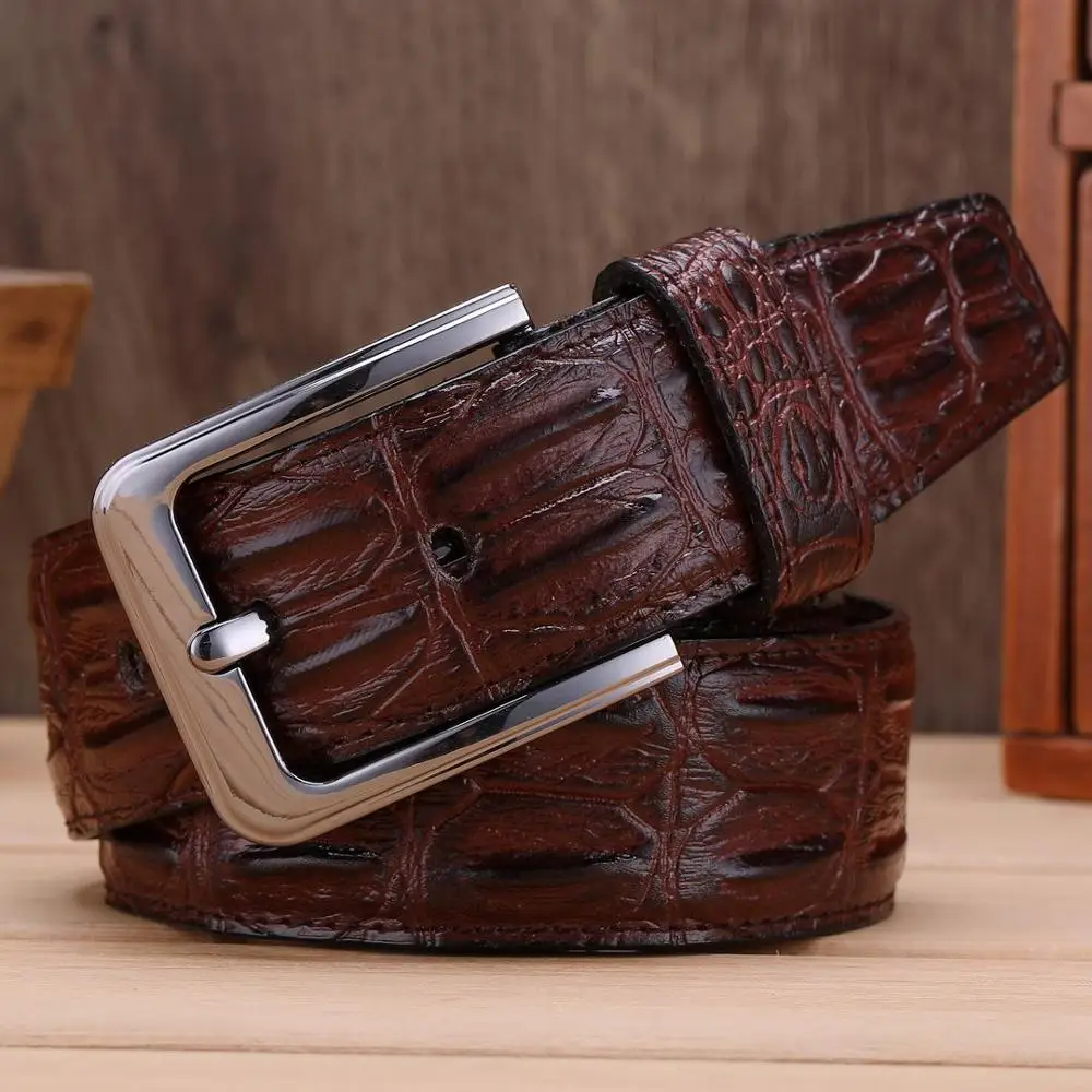 Designer Belts Men High Quality Male Genuine Leather Strap Luxury Crocodile grain cowhide belt Ceinture Homme