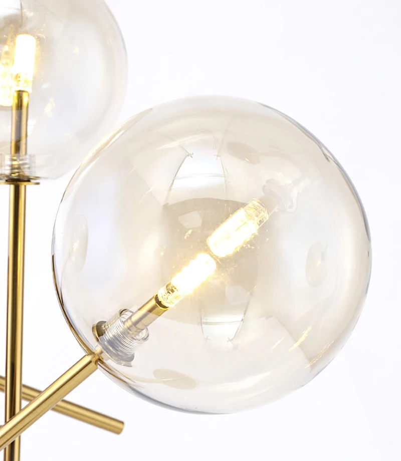 Стеклянная Напольная Лампа G4 в форме шара стоячая лампа из янтарного стекла