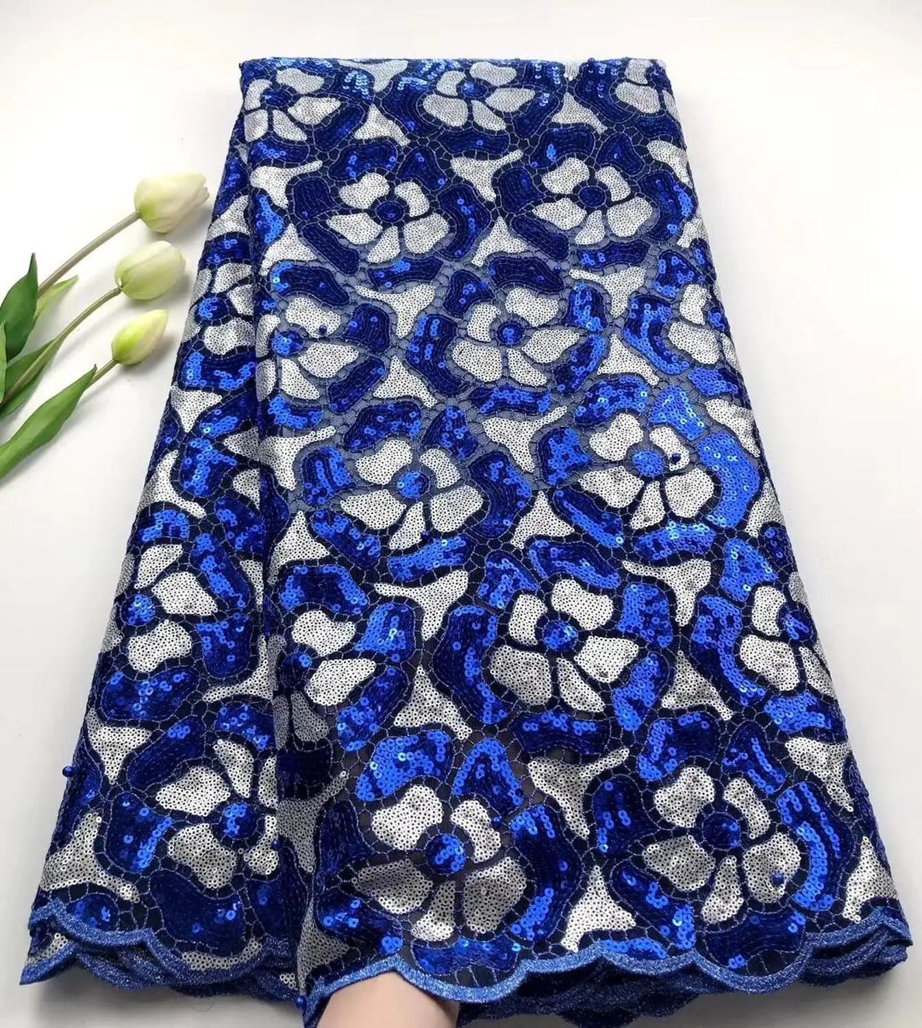 5 ярдов градиент цвета темно синий серебристый блесток ткань стрейч спандекс