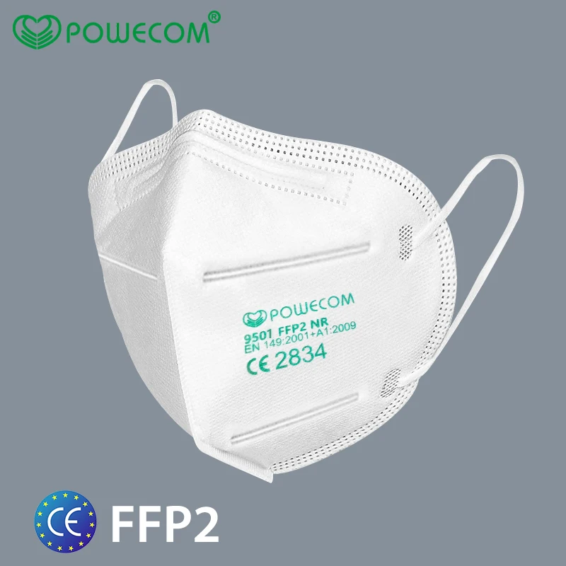 

POWECOM 5 layer FFP2 маски пыленепроницаемый Маски со спинкой для лица дышащая многоразовая FFP2 маска 95% фильтрационная защитная пленка