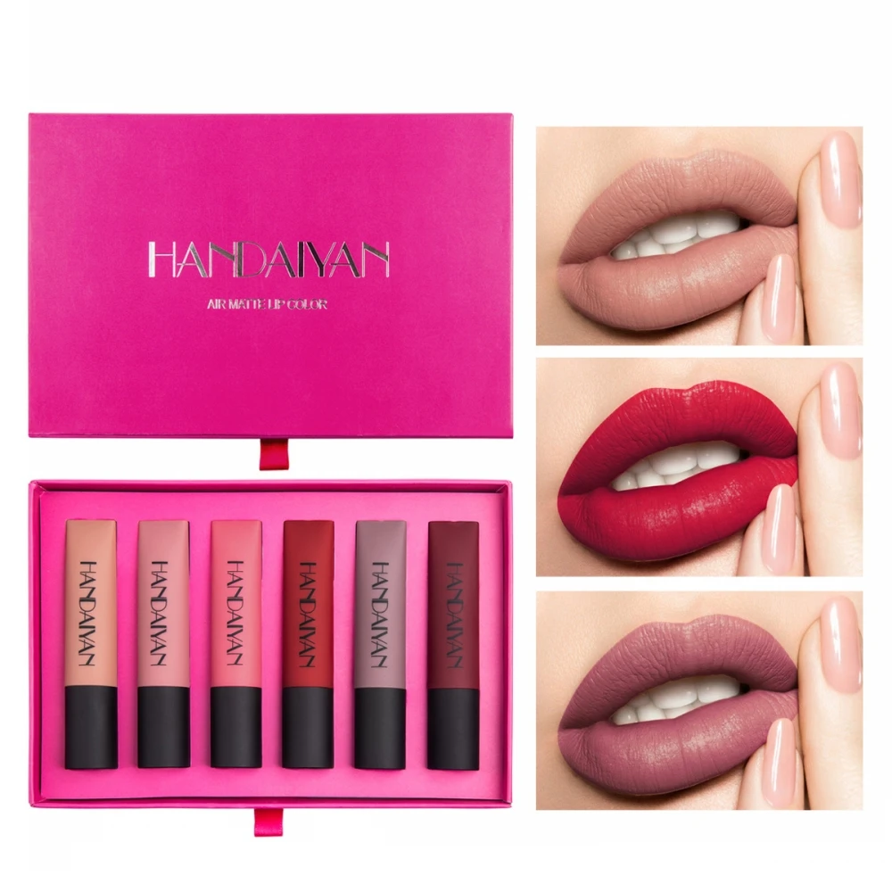 

6 color matte velvet air Lip Glaze styling moisturizing lip gloss lip gloss lip gloss waterproof cosmetic set lip tint korean
