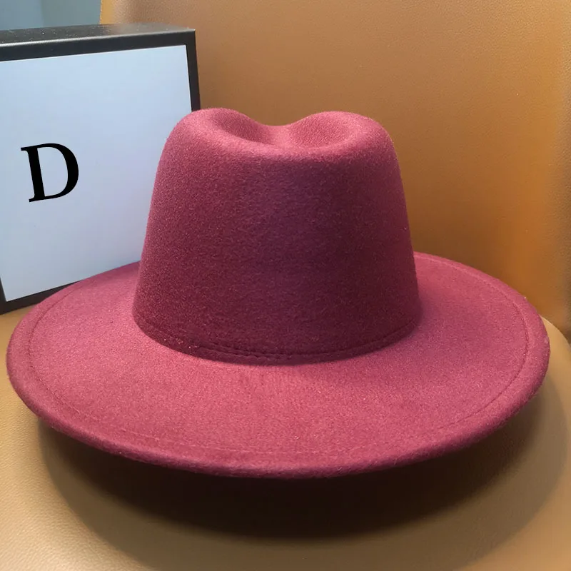 

HT236 2021 Fashion Men Women Retro Cowboy Hat Roll Up Hat Wide Brim Solid color Hat Winter Outdoor Hat Size