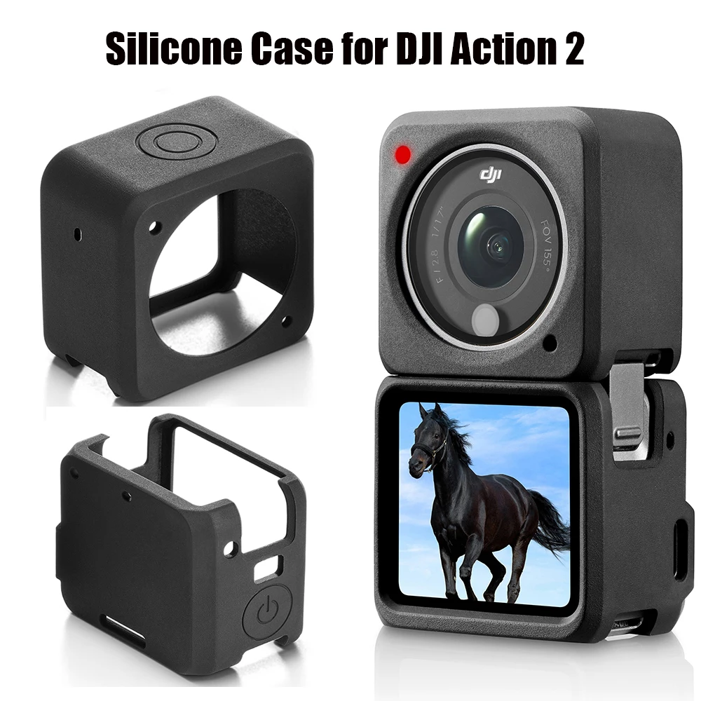 

Защитный силиконовый чехол DJI Osmo Action 2 для DJI Action 2, закаленное стекло для защиты экрана, аксессуары для DJI Action 2
