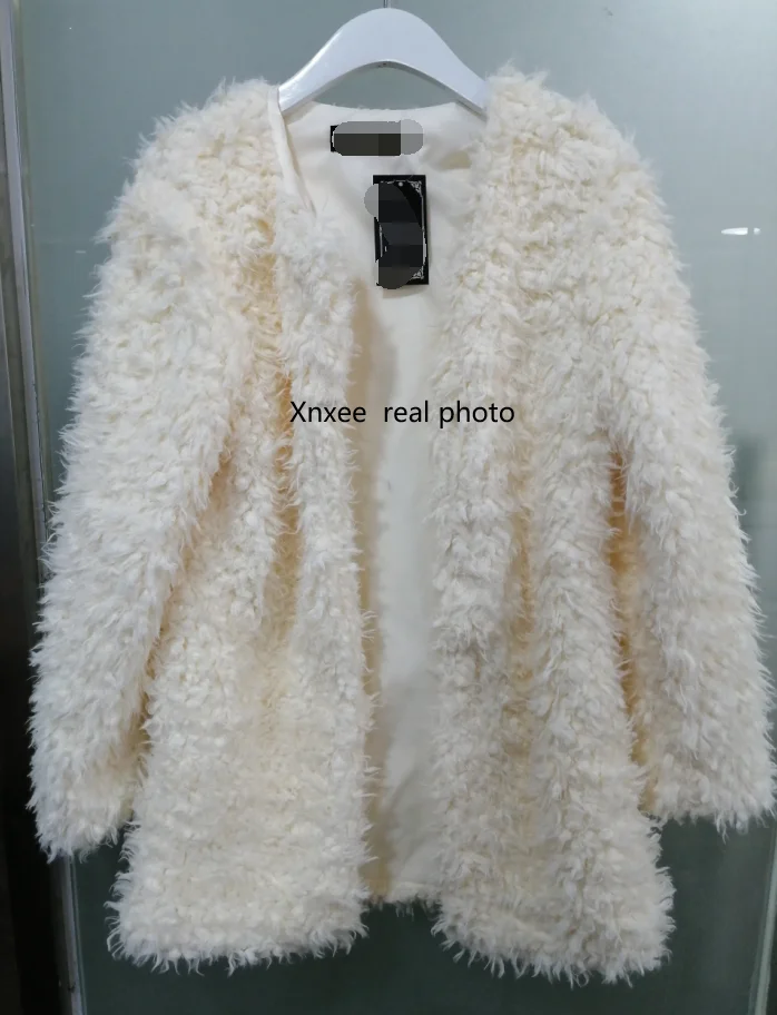 Новинка 2020 зимняя и осенняя Женская одежда Пушистый кардиган из искусственного