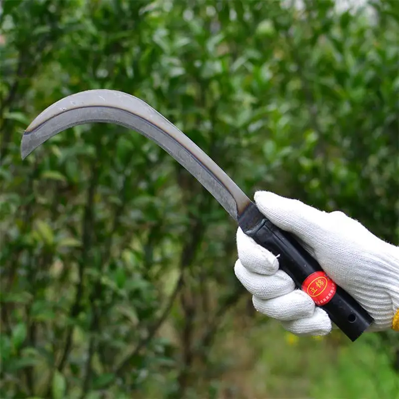 

Manganese Steel Sickle Mowing Metal Sickle Durable Grass Cutting Tool Agricultural Tool for Home (Black)