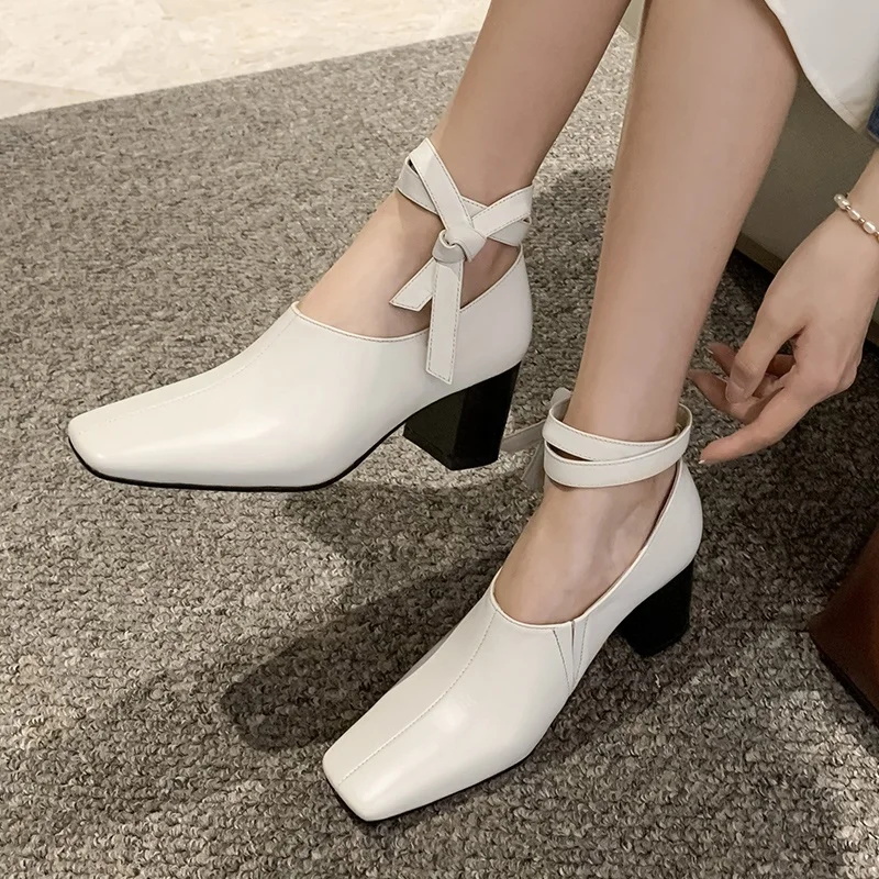 

ladies work shoes women black pumps 2021 spring casual shoes female high heels white wedding shoes genuine leather fashion pumps