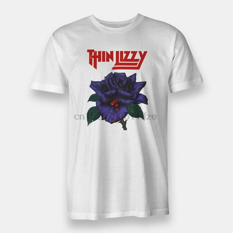 НОВАЯ тонкая мужская футболка с изображением черной розы Лизи Блюз рок-группы от
