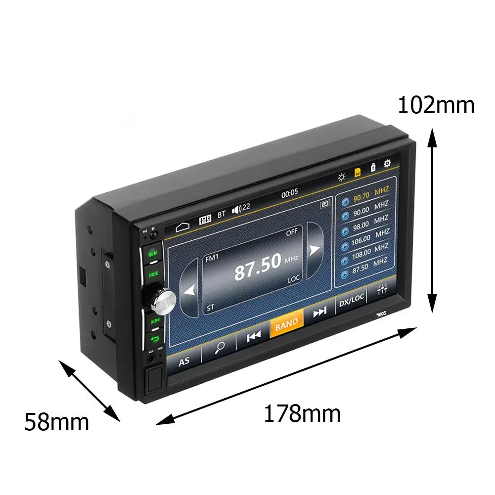 

Hot Sale Car Stereo Multi-function 7090S Double 2 DIN In Dash Car Stereo USB RCA Radio Receiver Bluetooth Head Unit