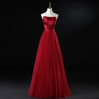 kaunissina prom dresses strapless a line tulle robe sexy party gown long women formal evening dress vestidos elegantes