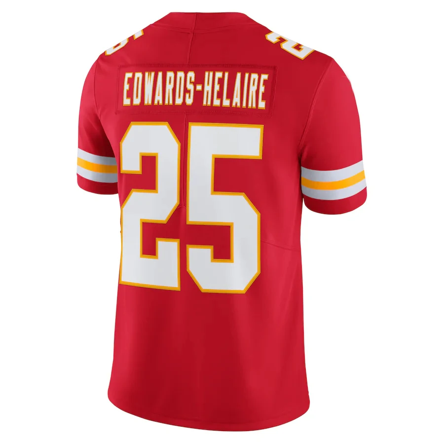 

Customized Stitch American Football Jersey 25 Clyde Edwards-Helaire Men's Kansas City Limited Jersey