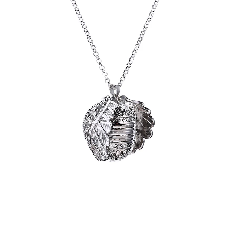 

Women's Hollow Wings Open Multi-layer Photo Box Pendant Necklace