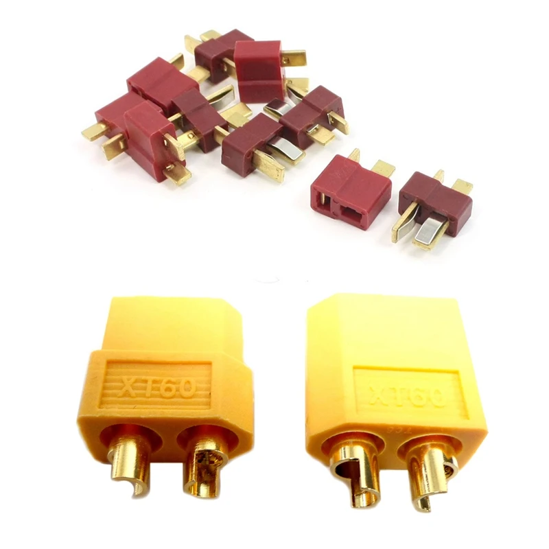 

10 Pair Connector: 5 Pair XT60 Connector & 5Pair Deans Ultra Plug T Male+Female Connector For RC Li-Po Battery Car Plane