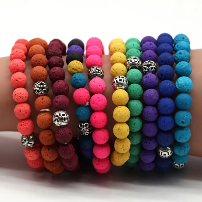 10 шт. совы очаровательный натуральный камень Strand браслеты регулируемые