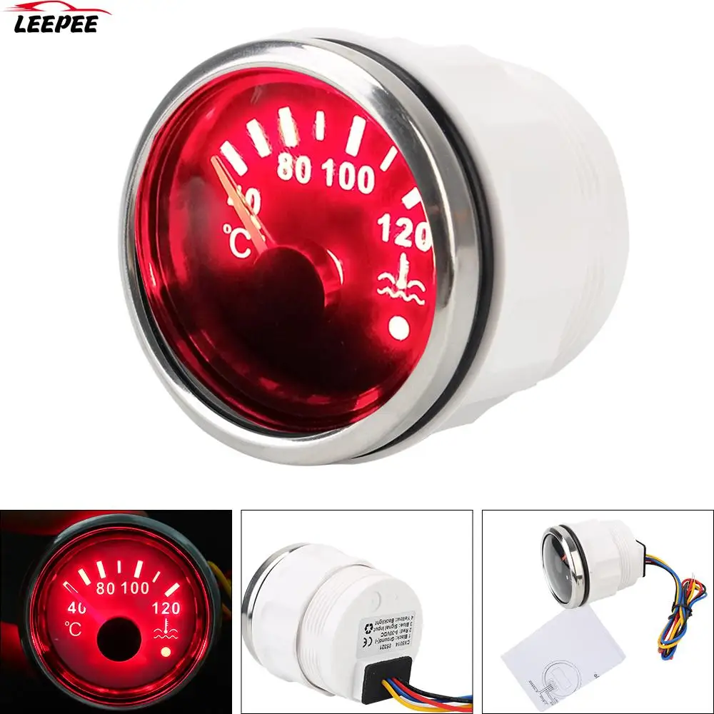 

Car Truck Boat Temperature Sensor Vehicle Indicator 40-120℃ 52mm Waterproof Water Temp Gauge Moto Meter Smart alert