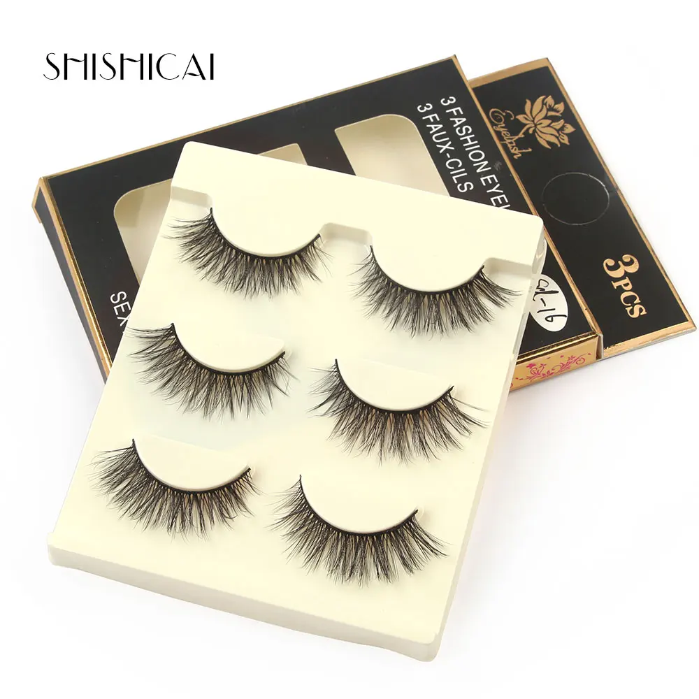 MAGEFY Новый 3 пары природных Накладные ресницы Поддельные длинные Макияж 3D норки