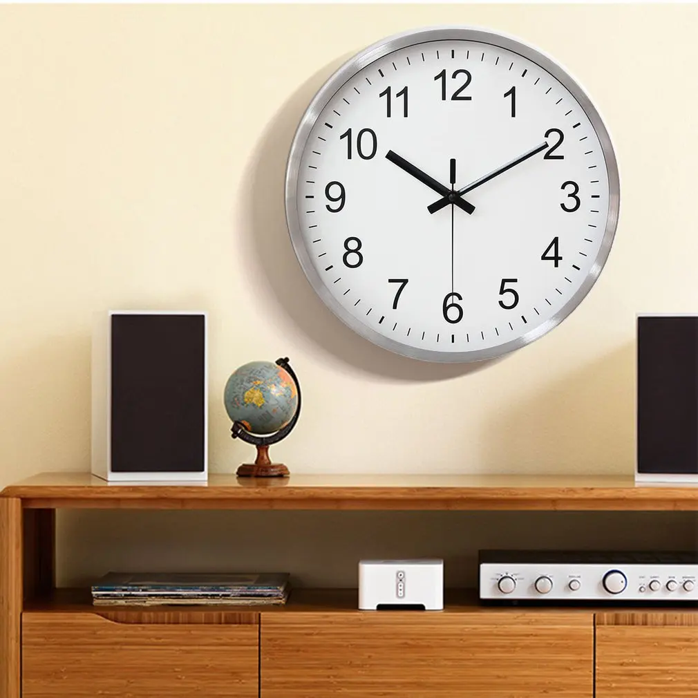 

Wall Clock Radio Clock Continuous Second Hand Auto Reception Interior Large Numbers Easy To Read 1.8 Inches Wall Clock