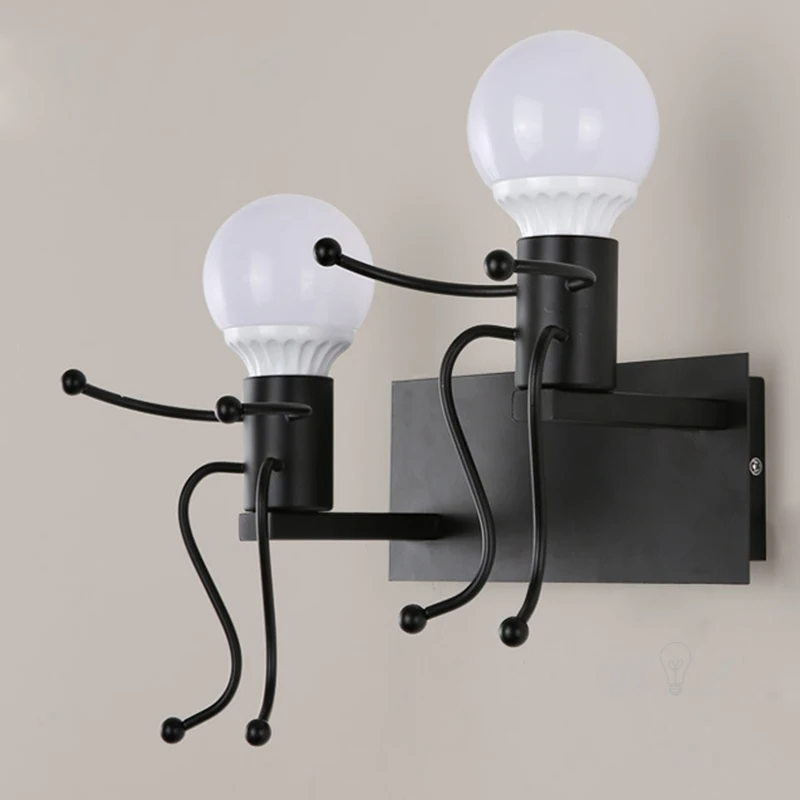 Винтажный промышленный настенный светильник маленький робот креативное бра для