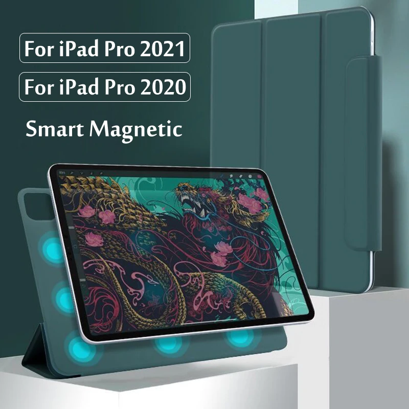 Case For iPad Pro 12.9 4th 5th Generation 2020 Magnetic Smart Cases For iPad Pro 11 2th 3th Gen 2021 Cover with Pencil Holder