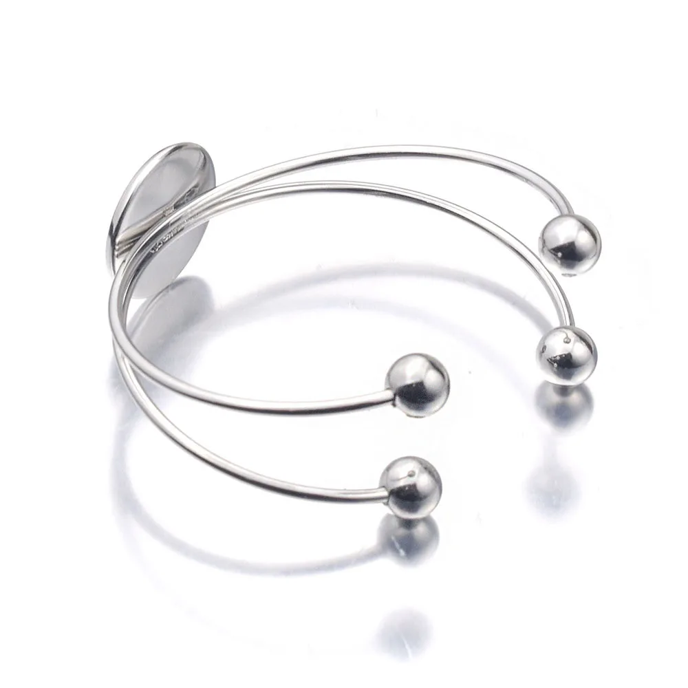 Регулируемый браслет из нержавеющей стали круглое пустое основание подходит для