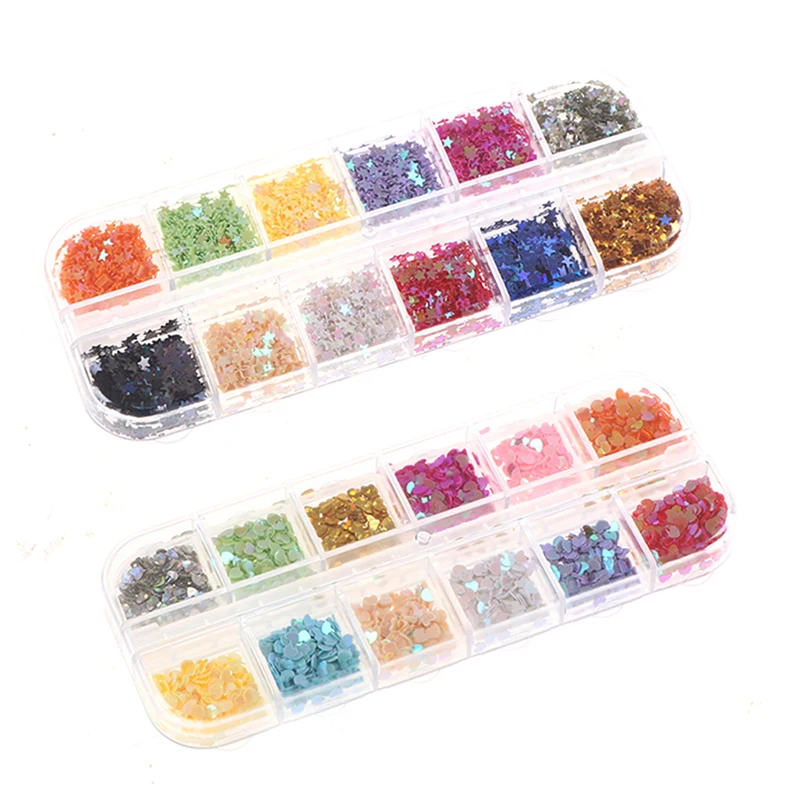 

Звезды Сердца различные формы ногтей блестящие хлопья 3D Красочные Блестки для ногтей Маникюр украшения для ногтей