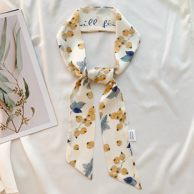 

Korean New Net Red Fruit Ribbon French Pastoral Hair Band Printing Headband Female Hair Band Bow Scarf Wholesale