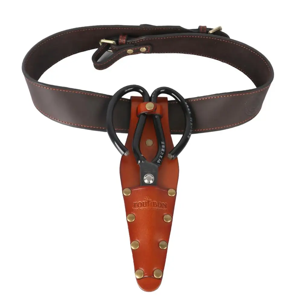 

Tourbon Genuine Leather Scissor Cover Sheath Barber Pocket Shears Holster Hairdressing Scissors Cowhide Hunting Pouch
