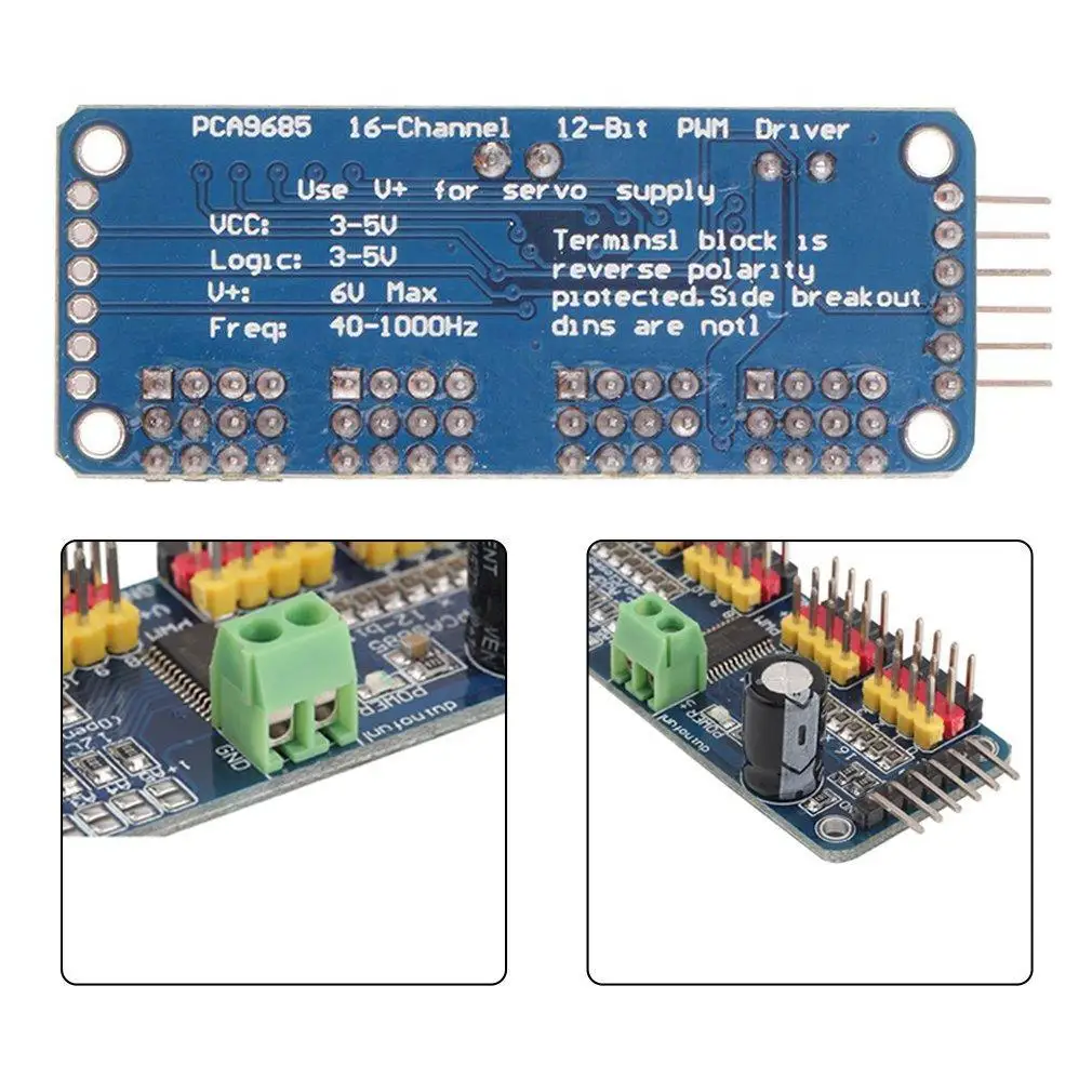 PCA9685 16 канальный 12 битный ШИМ сервопривод двигателя I2C модуль для
