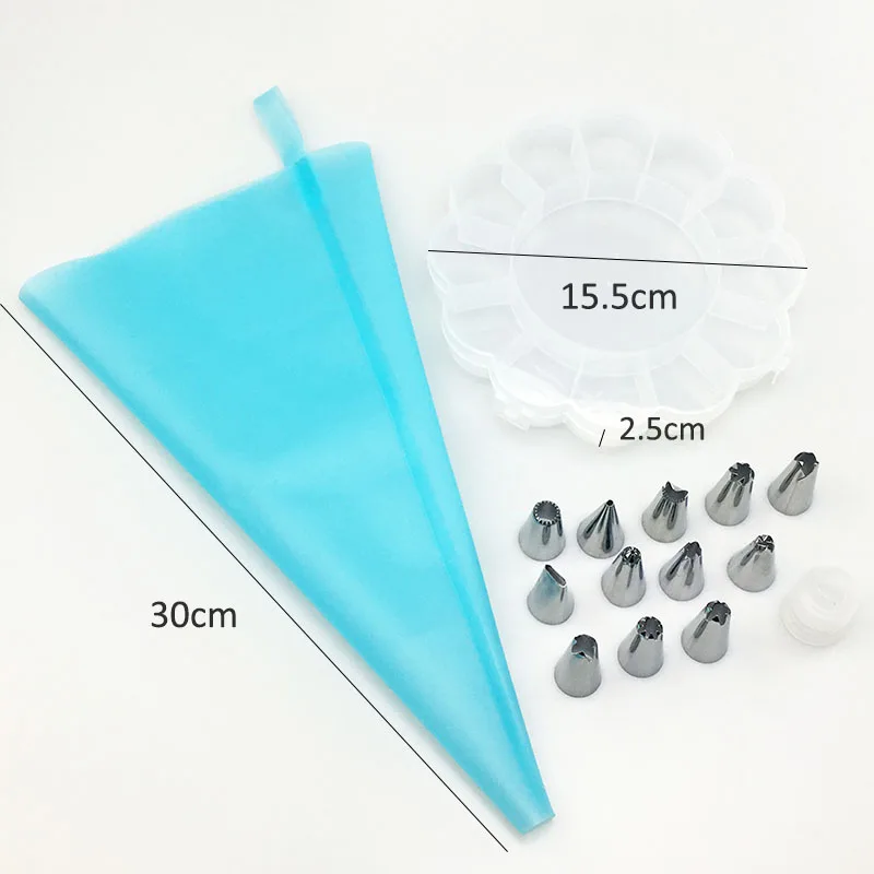 

12pcs Cake Decorating Tools Pipe Icing Nozzles Baking Supplies Stainless Steel Dessert Decoration Kitchen Accessories