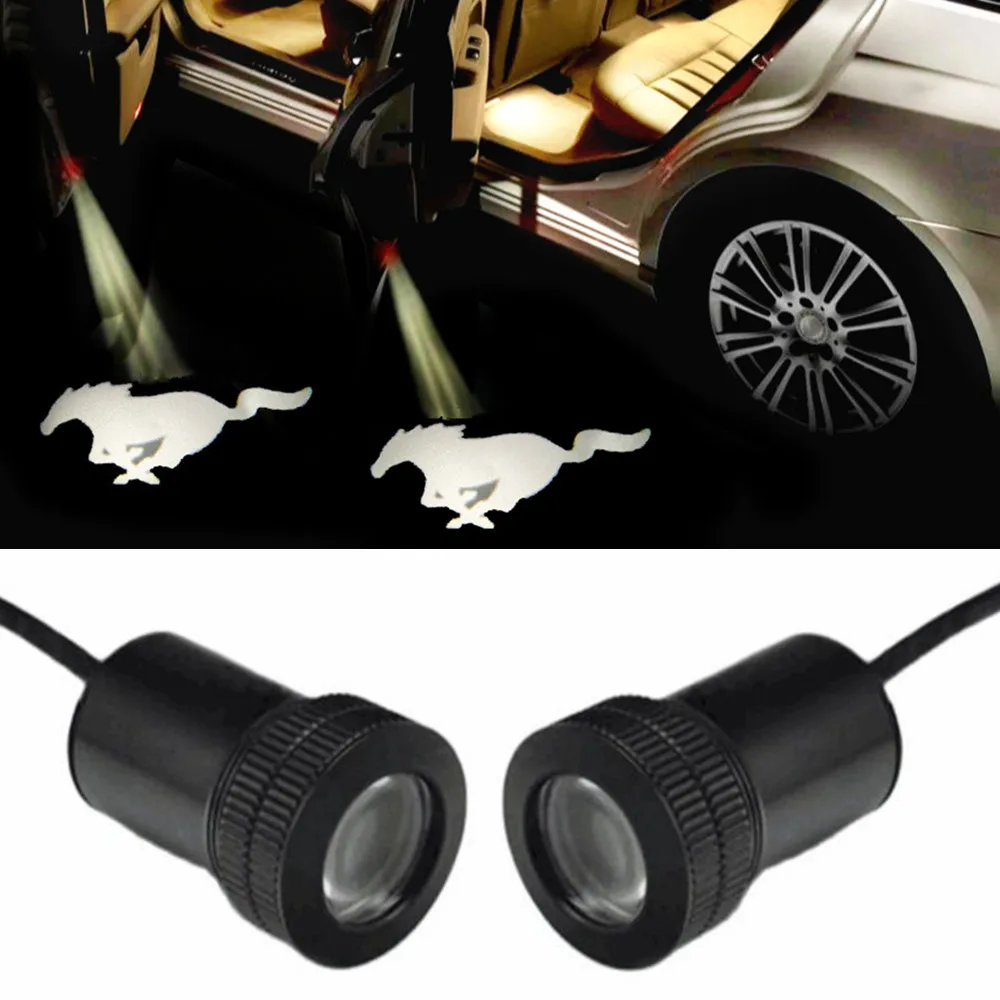 Car Lights Signal Decorative Lamp Interior For Mustang 2014 2015 2016 2020 Ghost Shadow Logo Led Door Projector Car Accessories