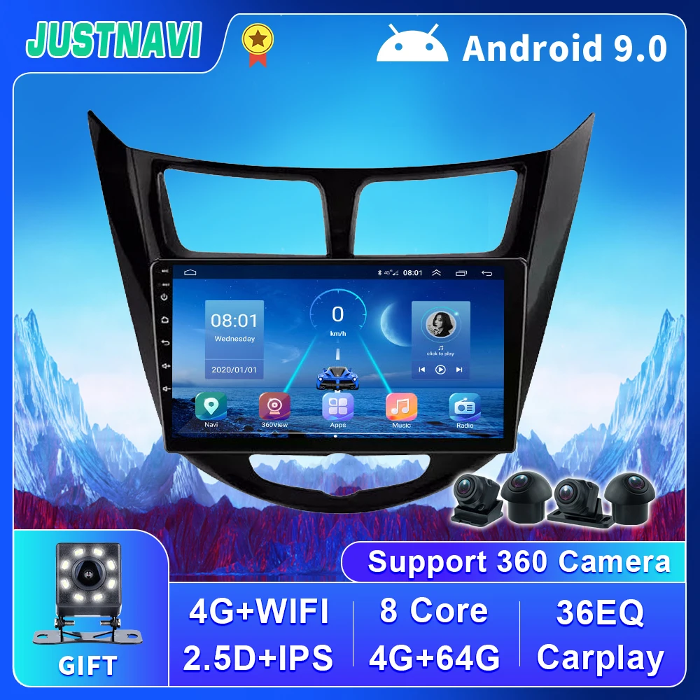 

Android 9.0 9 inch Carplay 4G WIFI DSP BT Radio Car Player For Hyundai Solaris 2010-2016 sedan Head Unit GPS Navigation No DVD