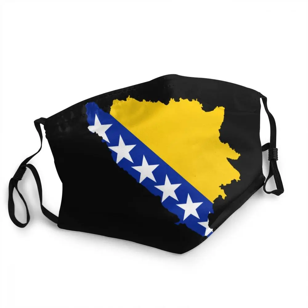 

Босния Флаг Герцеговины карта маска для взрослых, унисекс, в виде анти-респиратор защитное покрытие для респиратор одноразовые рот муфельн...