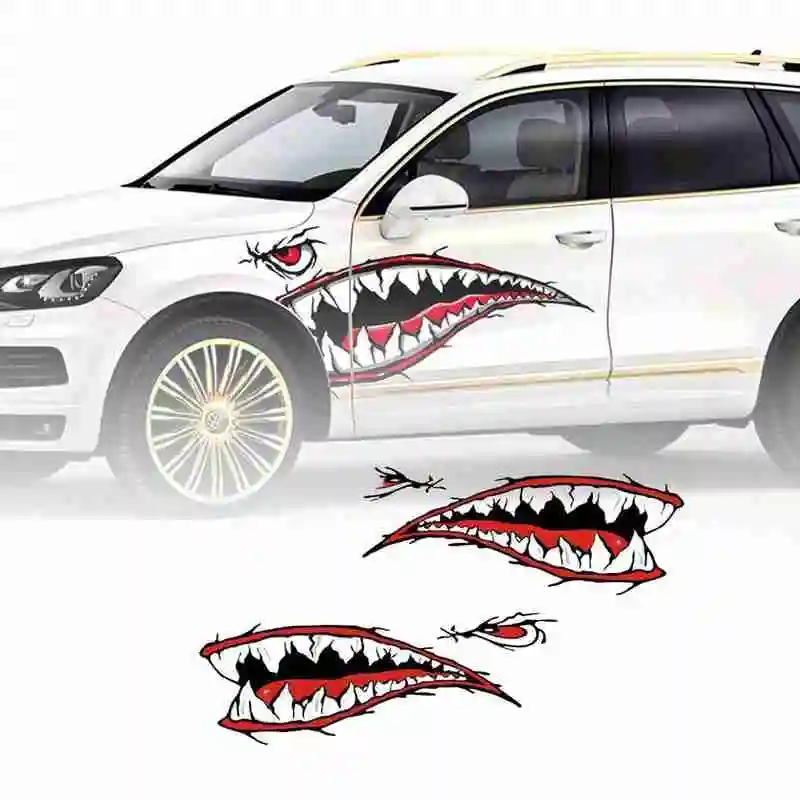 2 шт. наклейки с зубцами акулы ПВХ автомобиль яхта лодка наклейка кольцо синие