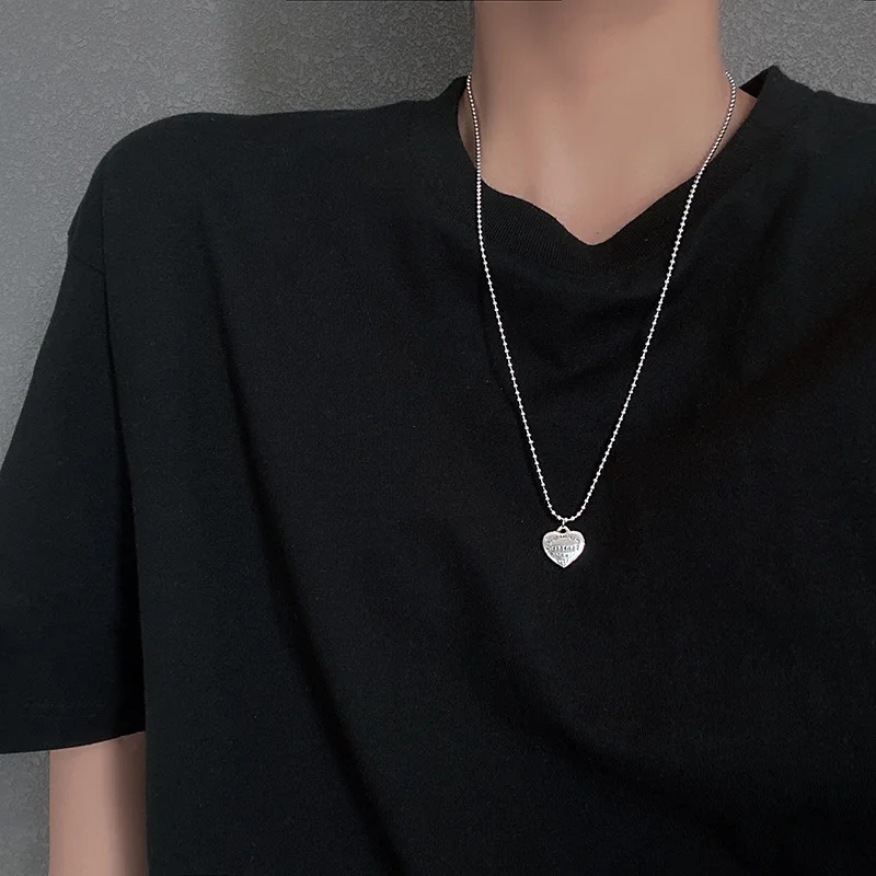 

European and American hip-hop street long retro love letters pendant men and women necklace