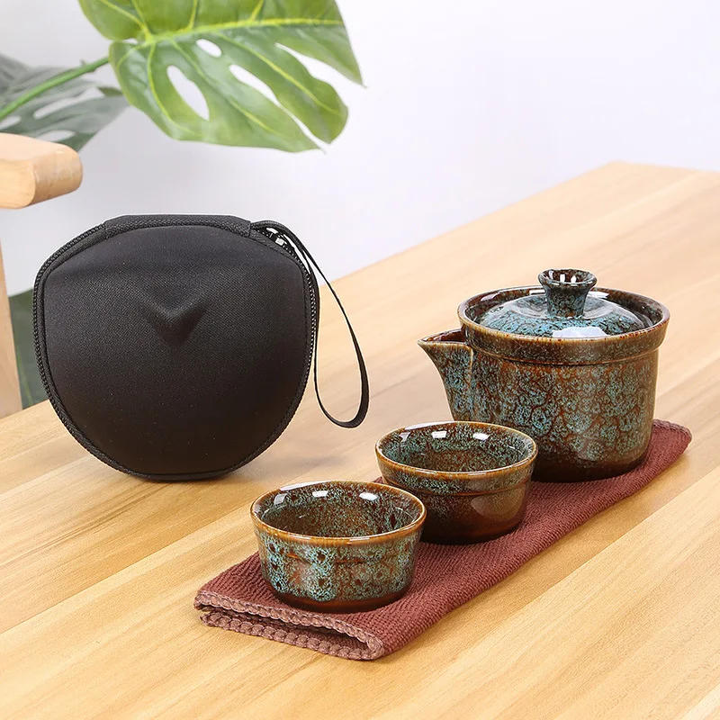 Керамические чайные горшки в стиле ретро чашки Gaiwan винтажная дизайнерская