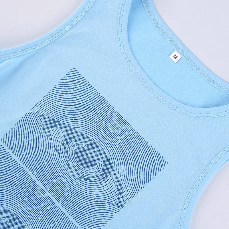 

Summer Cotton Tank Tops Women 2021 Vintage Y2K Camis Female Sleeveless Skinny Tops Aesthetic Streetwear Printed T-Shirt Femme