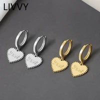 livvy silver color simple fashion heart shaped dangle earrings for women new style party romantic wedding jewelry gifts