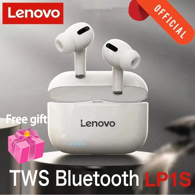 Lenovo LP1S наушники вкладыши TWS Bluetooth спортивные беспроводные стерео гарнитура HiFi