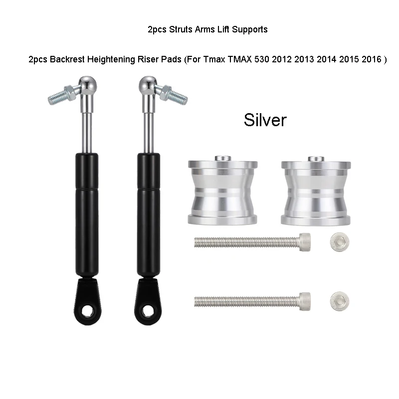 Silver 2 шт. Распорки руки подъемные опоры для Yamaha T Max Tmax 500 2008 2011- T-MAX 530 2012- амортизаторы подъемник сидения - Цвет: Silver