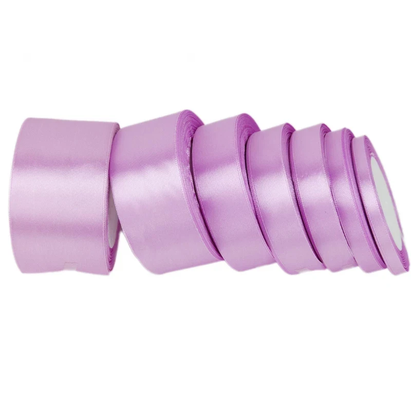 Фиолетовая атласная лента одностороннее свадебное украшение подарочная
