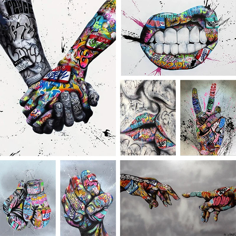 

5D DIY Diamond Painting Street Graffiti Art Full Round Diamond Cross Stitch Mosaic Room Decoration