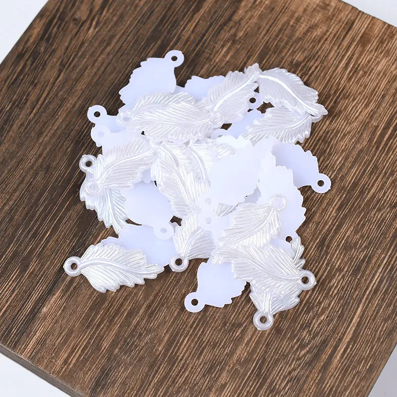 Бусины с имитацией жемчуга белые полулистья из АБС пластика Пришивные Кабошоны