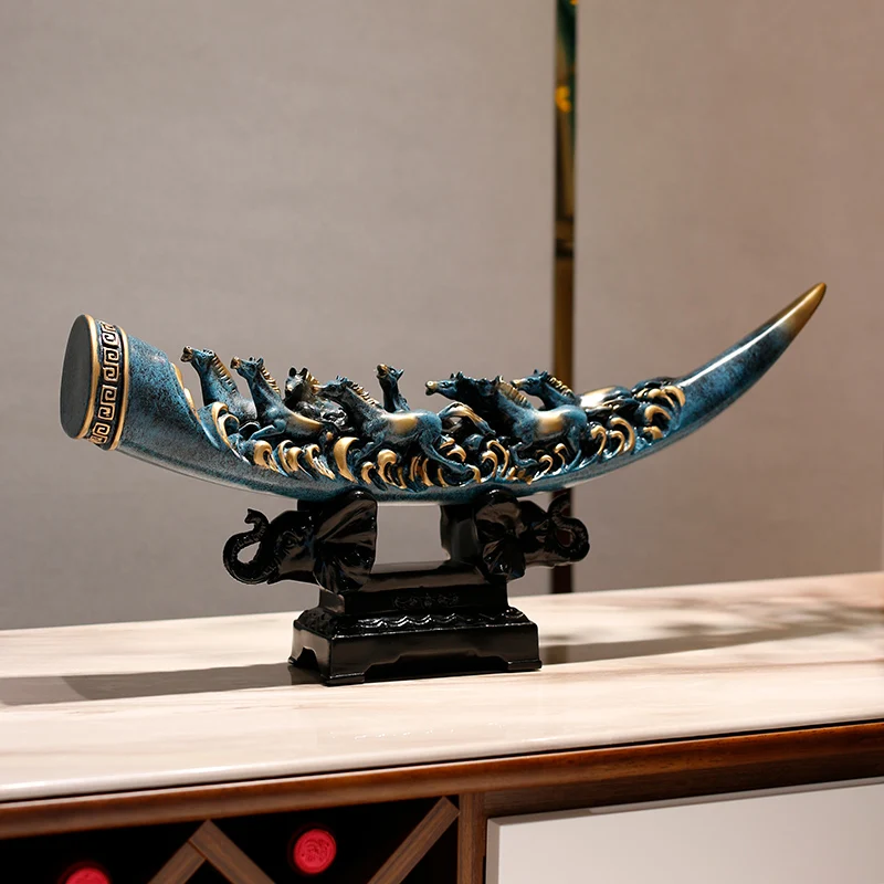 

Украшение с надписью Fortune Eight Horse цвета слоновой кости, Европейское креативное украшение для дома, гостиной, офиса, подарок на открытие