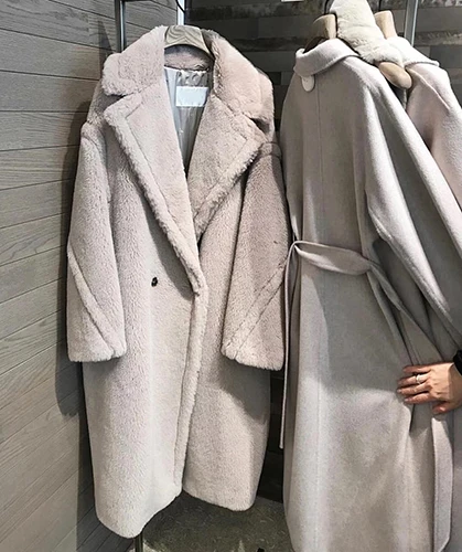 as photo Maylofuer, Новое поступление,, Настоящее пальто из овечьей шерсти, Женская длинная куртка из овечьей шерсти - Цвет: as photo