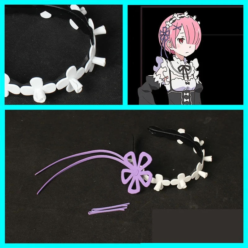 

Зажим для волос Rem Ram, головной убор для косплея Re:Zero kara Hajimeru Isekai Seikatsu, аксессуары для косплея, реквизит на Хэллоуин