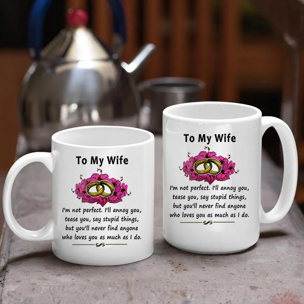 

To My Wife 15oz Big Ceramic Coffee Mug Wife Birthday Wedding Anniversary Gift Milk Cup