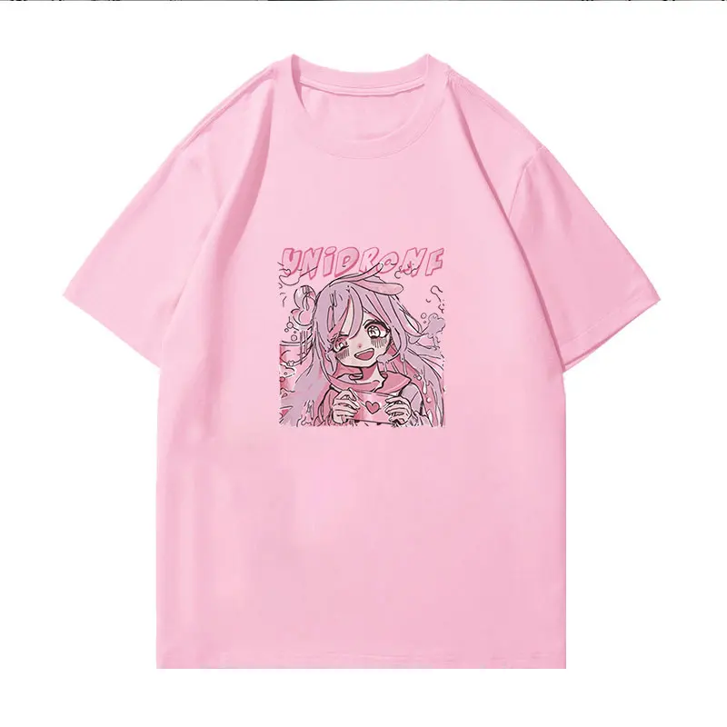 

Sweet girl cute cartoon Japanese street student Harajuku pink fun kawaii casual top Ulzzang retro loose summer women's T-shirt