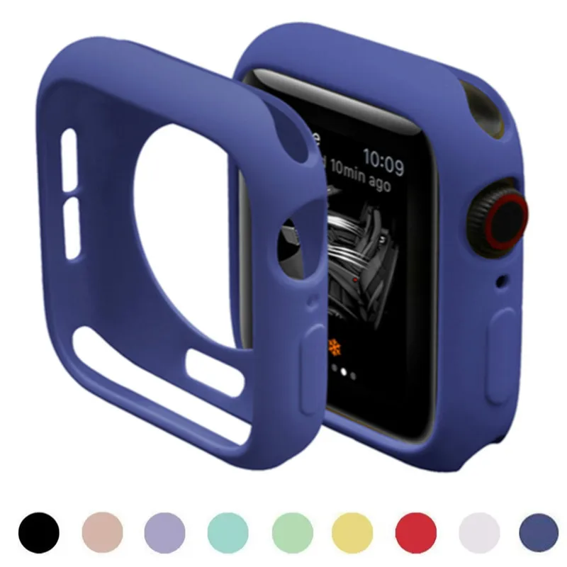 

Soft Silicone Case for Apple Watch SE 6 5 4 3 2 1 42MM 44MM 38MM 40MM Protective for IWatch Series 6 5 4 3 2 1 Screen Protector