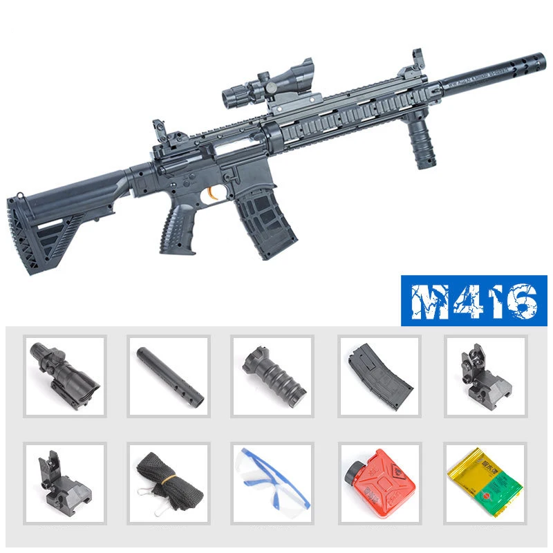 416 Manual-black Электрический Ручной Двойной режим водяной пистолет для детских игр на открытом воздухе безопасности винтовка стрельба игры электрические игрушки рождественские подарки - Цвет: 416 Manual-black